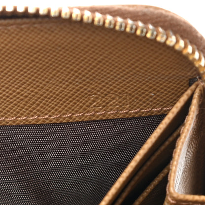 Prada Saffiano Metal Zip Around Wallet Caramel 8 of 11