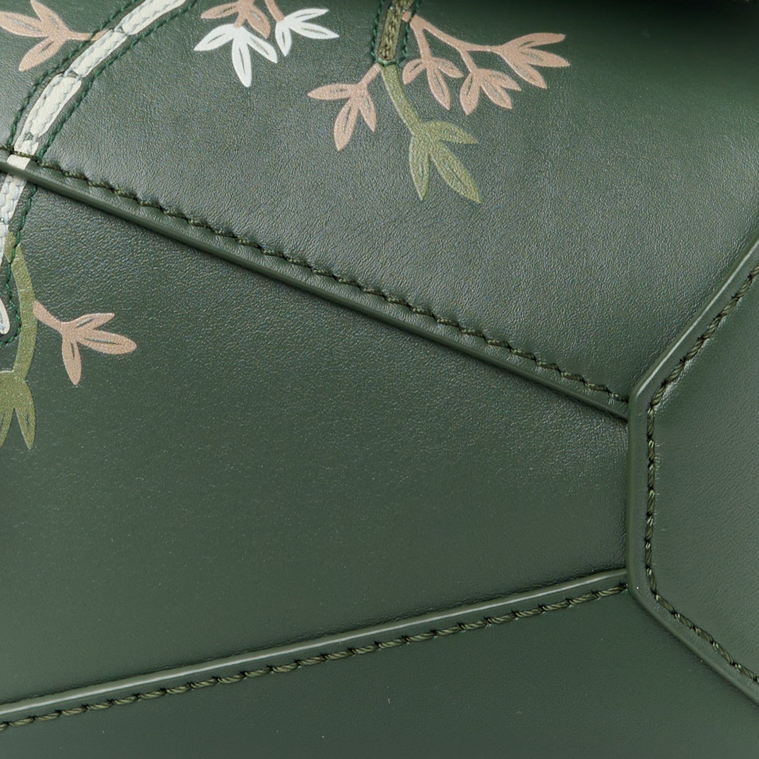 Loewe X SUNA FUJITA Satin Calfskin Mini Pandas Puzzle Edge Bag Bottle Green 8 of 11