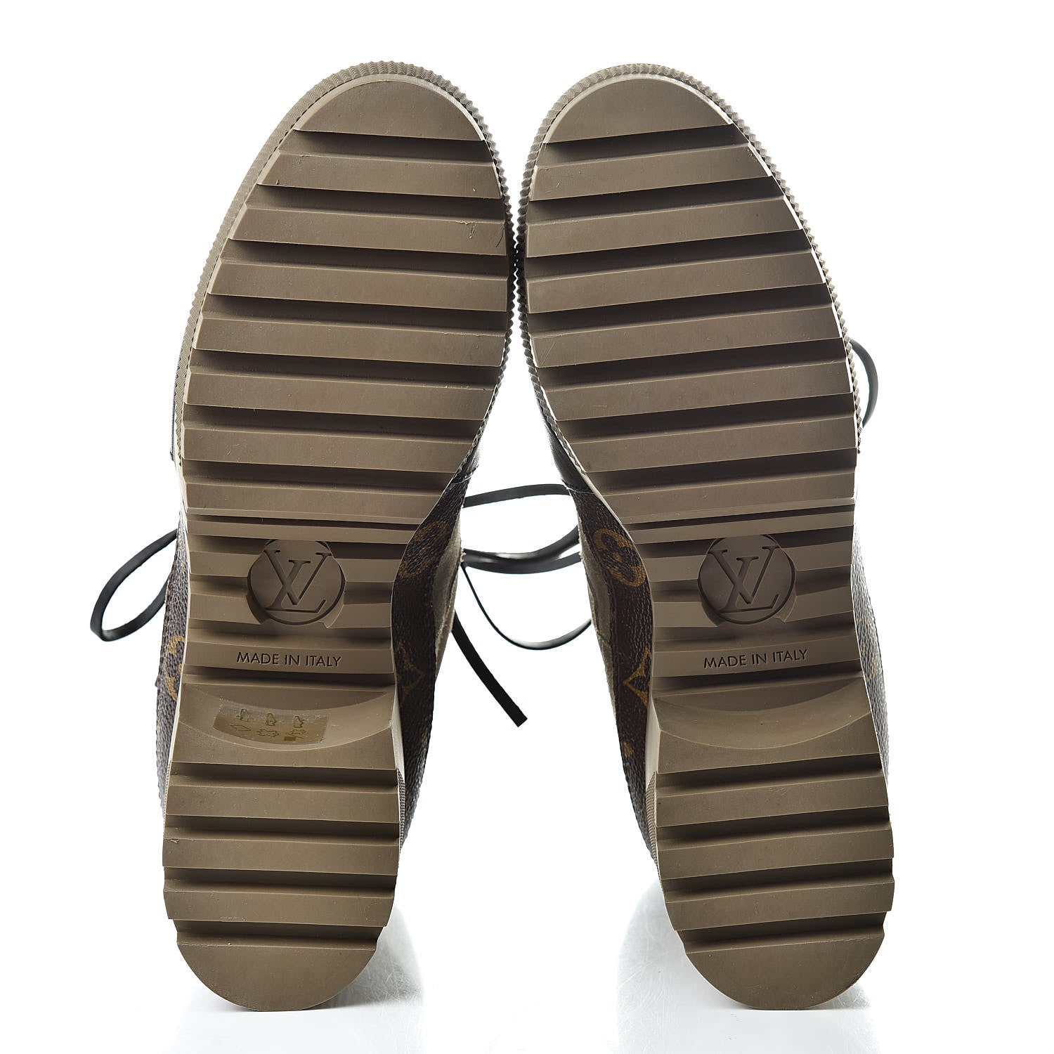Louis Vuitton Suede Calfskin Monogram Laureate Platform Desert Boots 38 Beige 5 of 8