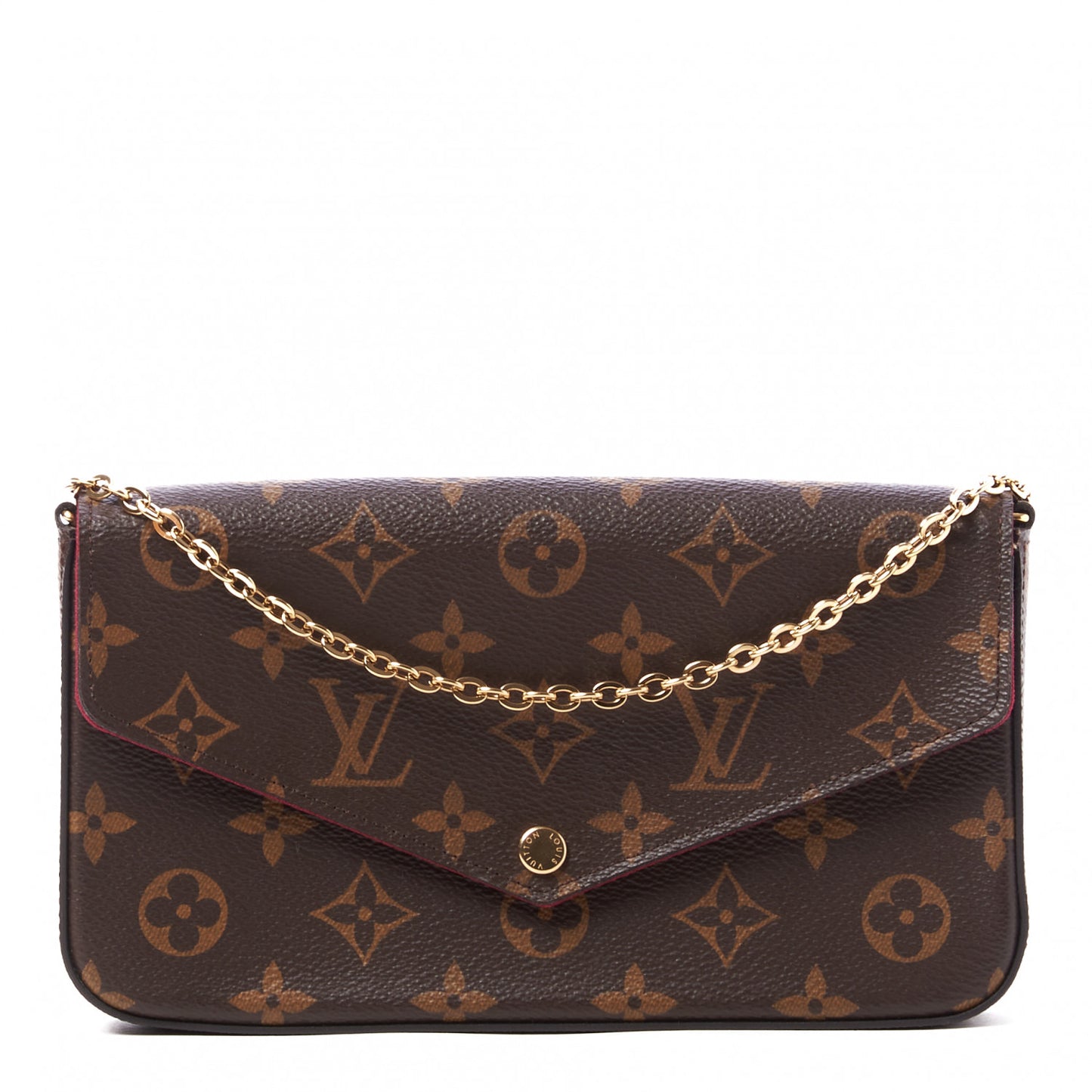 Monogram Pochette Felicie Chain Wallet Fuchsia