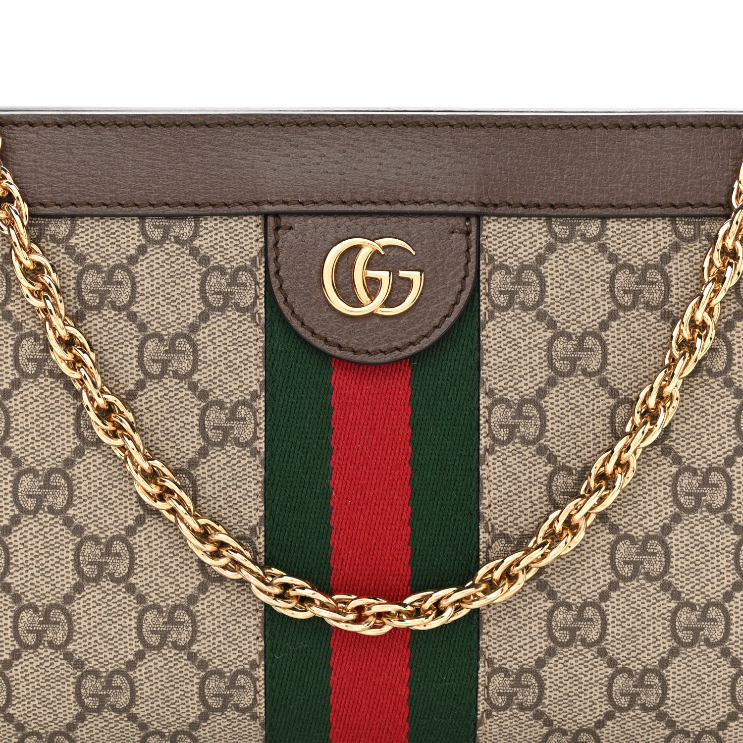 Gucci GG Supreme Monogram Web Small Ophidia Chain Shoulder Bag Brown 8 of 10