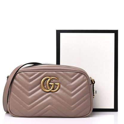 Gucci Calfskin Matelasse Small GG Marmont Chain Shoulder Bag Porcelain Rose 12 of 12