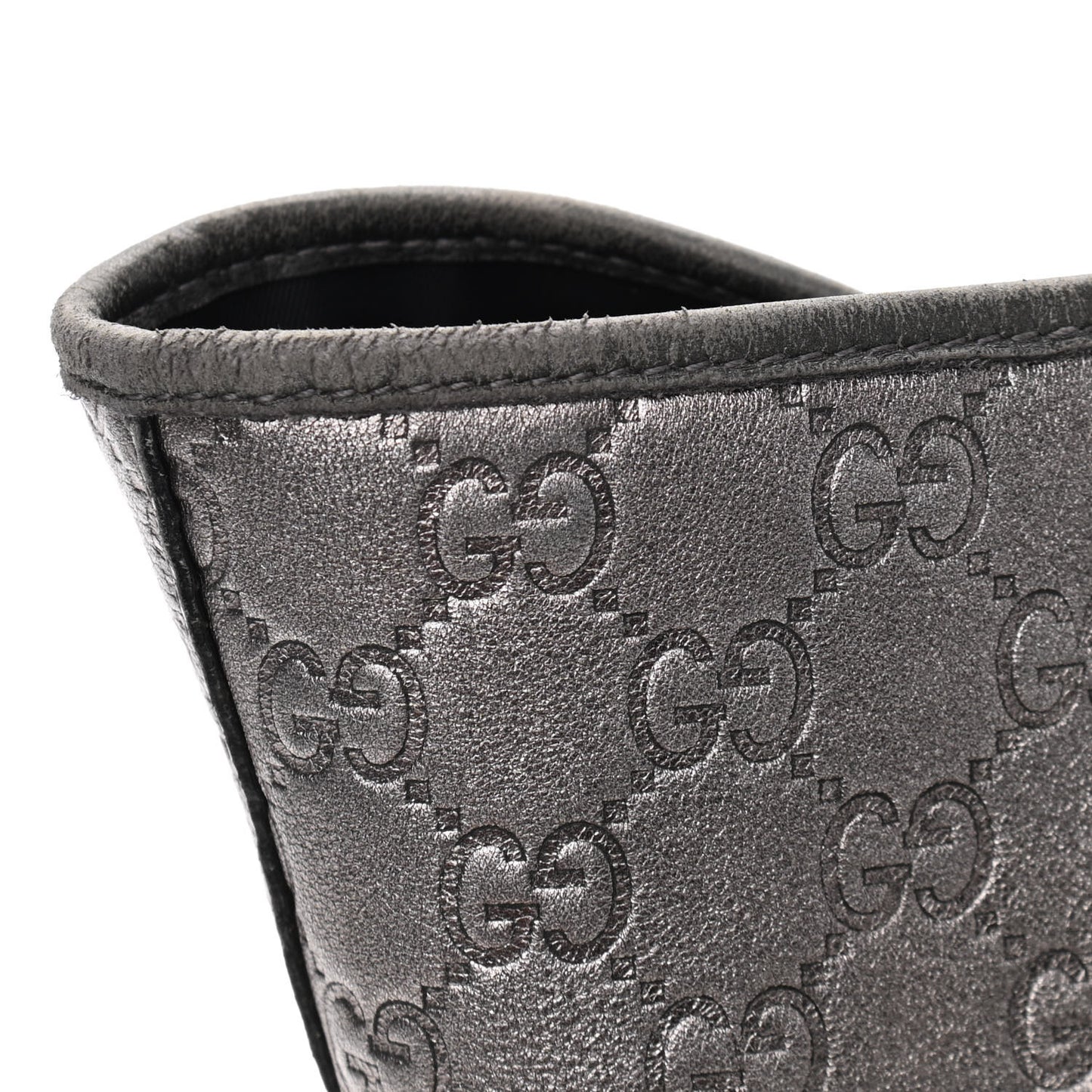 Metallic Guccissima Large Tote Dark Grey