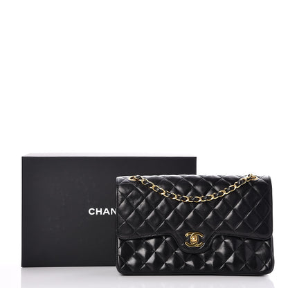 Chanel Lambskin Quilted Medium Double Flap Black 10 of 10
