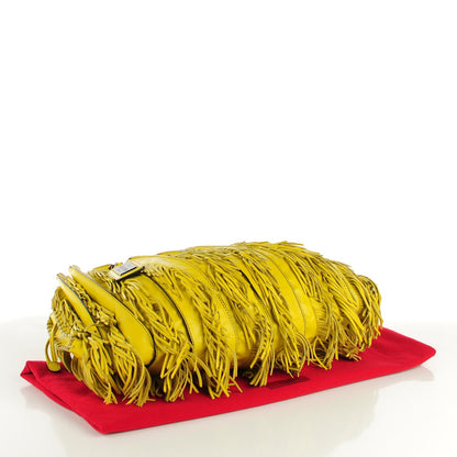 Valentino Garavani Lambskin Fringe Tote Yellow 4 of 7