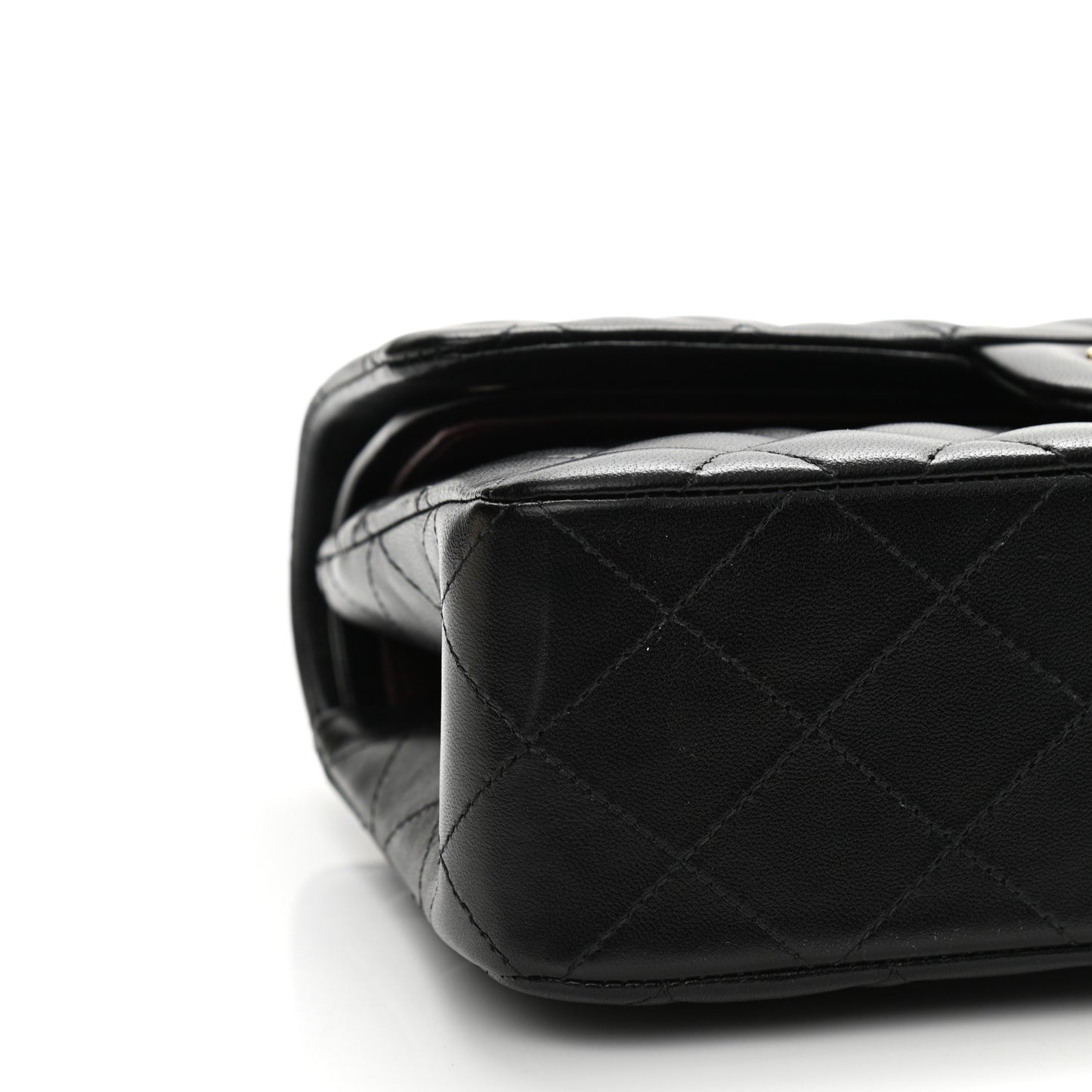 Lambskin Quilted Small Double Flap Black