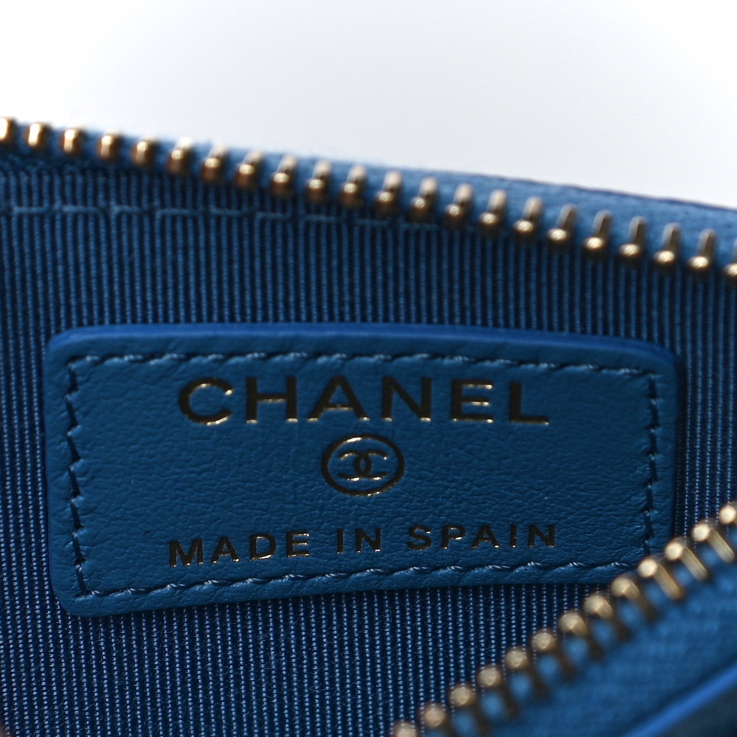 Chanel Caviar Quilted CC Zip Card Holder Blue 6 of 11