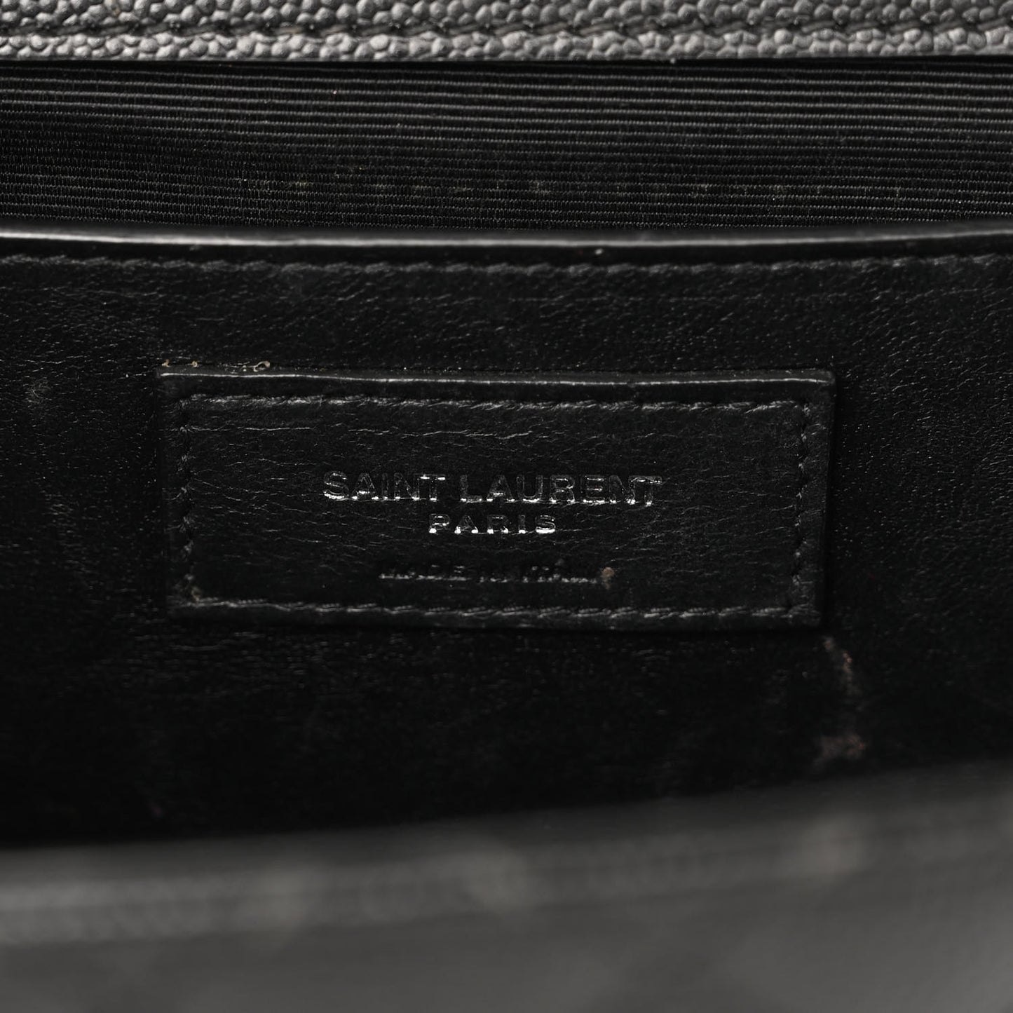 Grain De Poudre Textured Mixed Matelasse Triquilt Medium Monogram Satchel Black