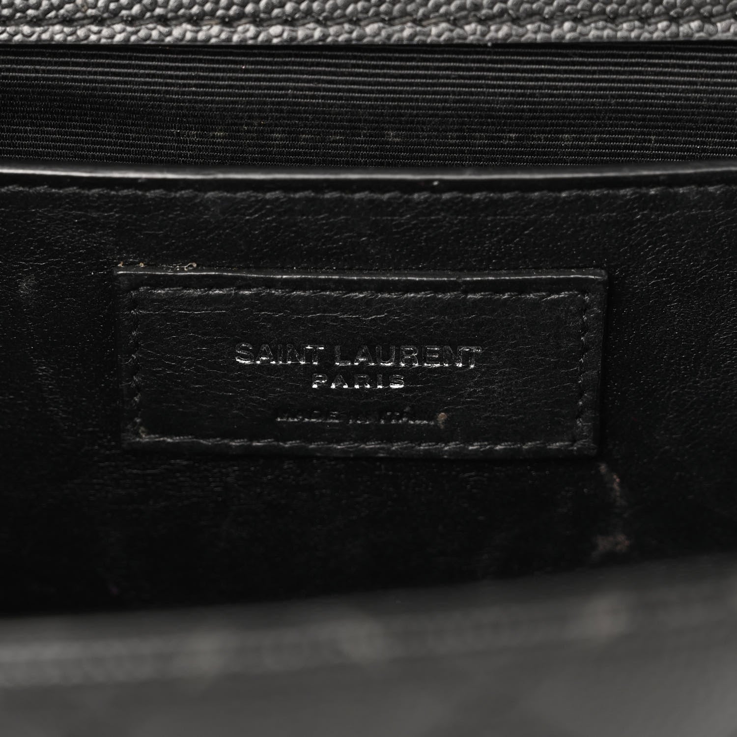 Saint Laurent Grain De Poudre Textured Mixed Matelasse Triquilt Medium Monogram Satchel Black 6 of 13