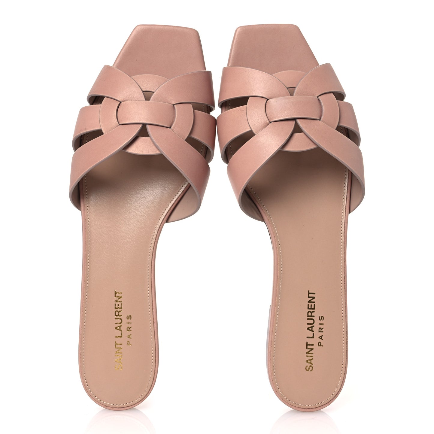 Calfskin Tribute 05 Slide Sandals 40.5 Nude