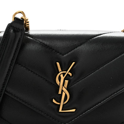 Saint Laurent Lambskin Chevron Quilted Mini Loulou Black 9 of 13