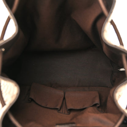 Gucci Monogram Dollar Calfskin O Drawstring Backpack Beige Ebony Testa di Moro Dark Chocolate 5 of 10