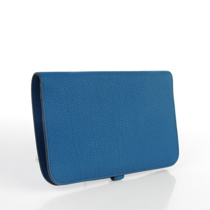 Hermes Togo Dogon Duo Wallet Bleu de Galice 3 of 9