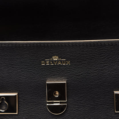 Delvaux Calfskin MM Tempete Satchel Black 9 of 13