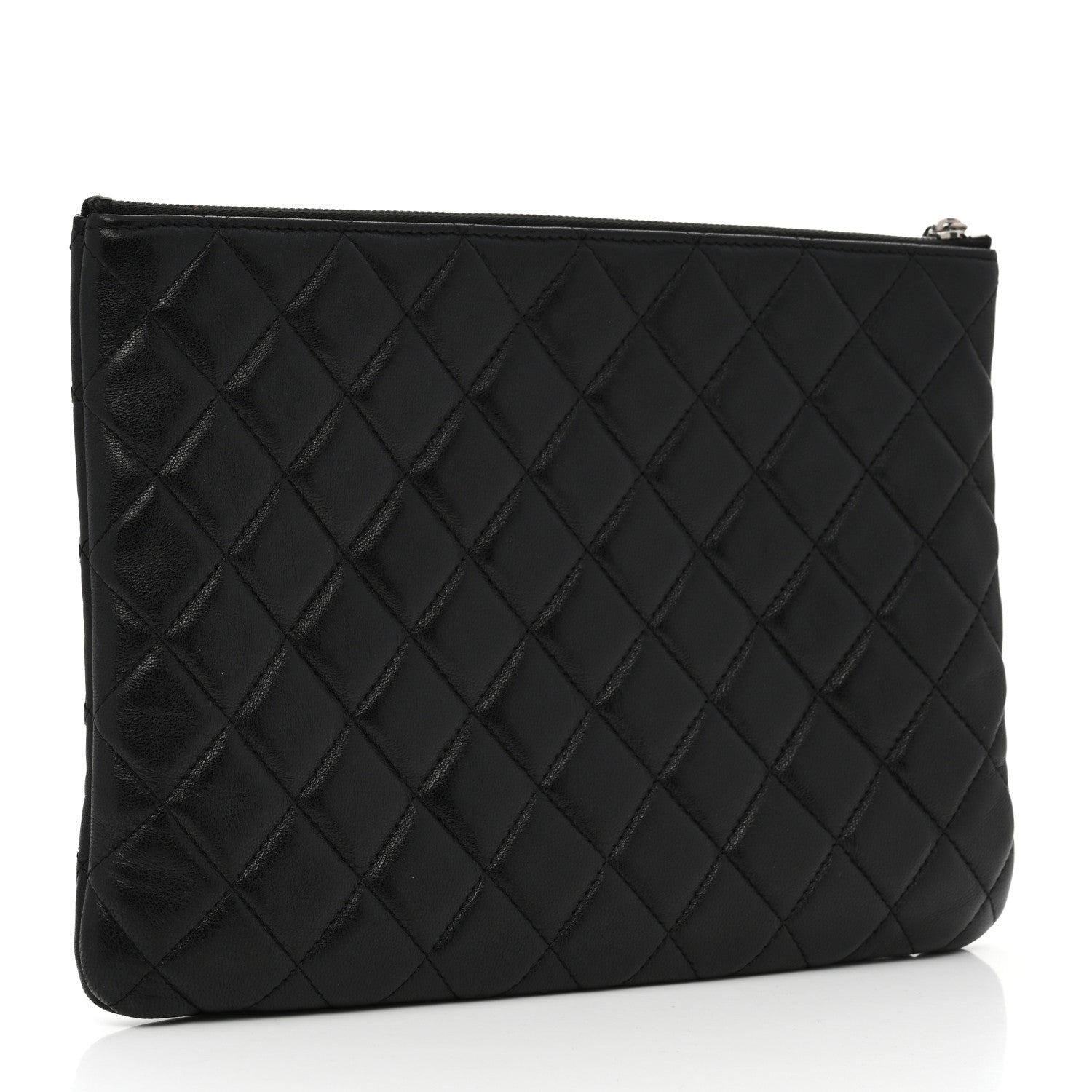 Chanel Lambskin Quilted Medium Cosmetic Case Black 3 of 8
