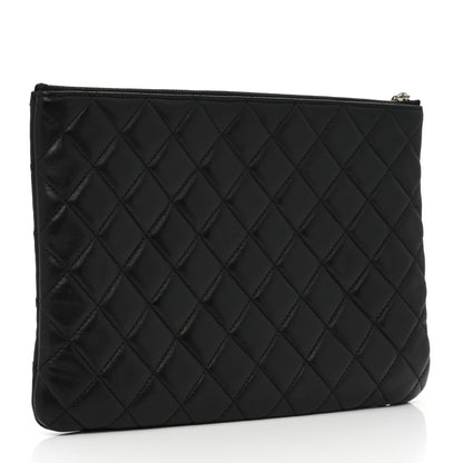 Chanel Lambskin Quilted Medium Cosmetic Case Black 3 of 8