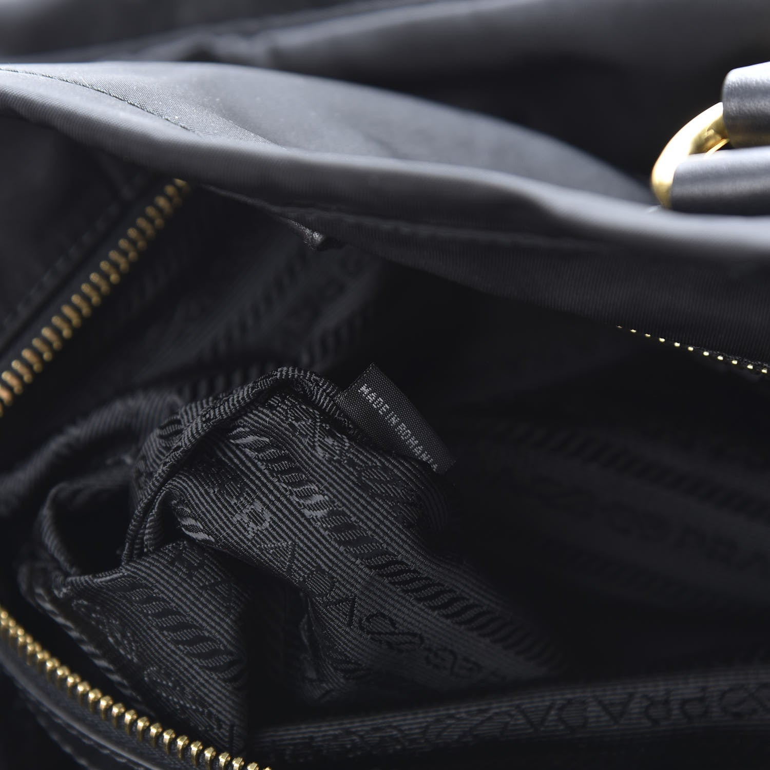 Prada Tessuto Nylon Soft Calfskin Tote Black 6 of 12