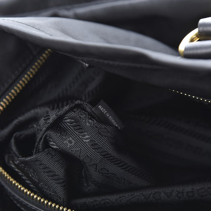 Prada Tessuto Nylon Soft Calfskin Tote Black 6 of 12