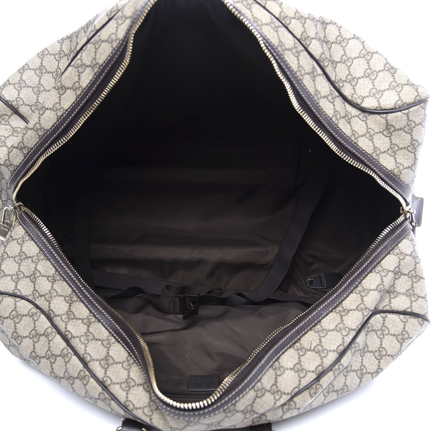 GG Plus Monogram Large Carry On Duffle Trolley Brown