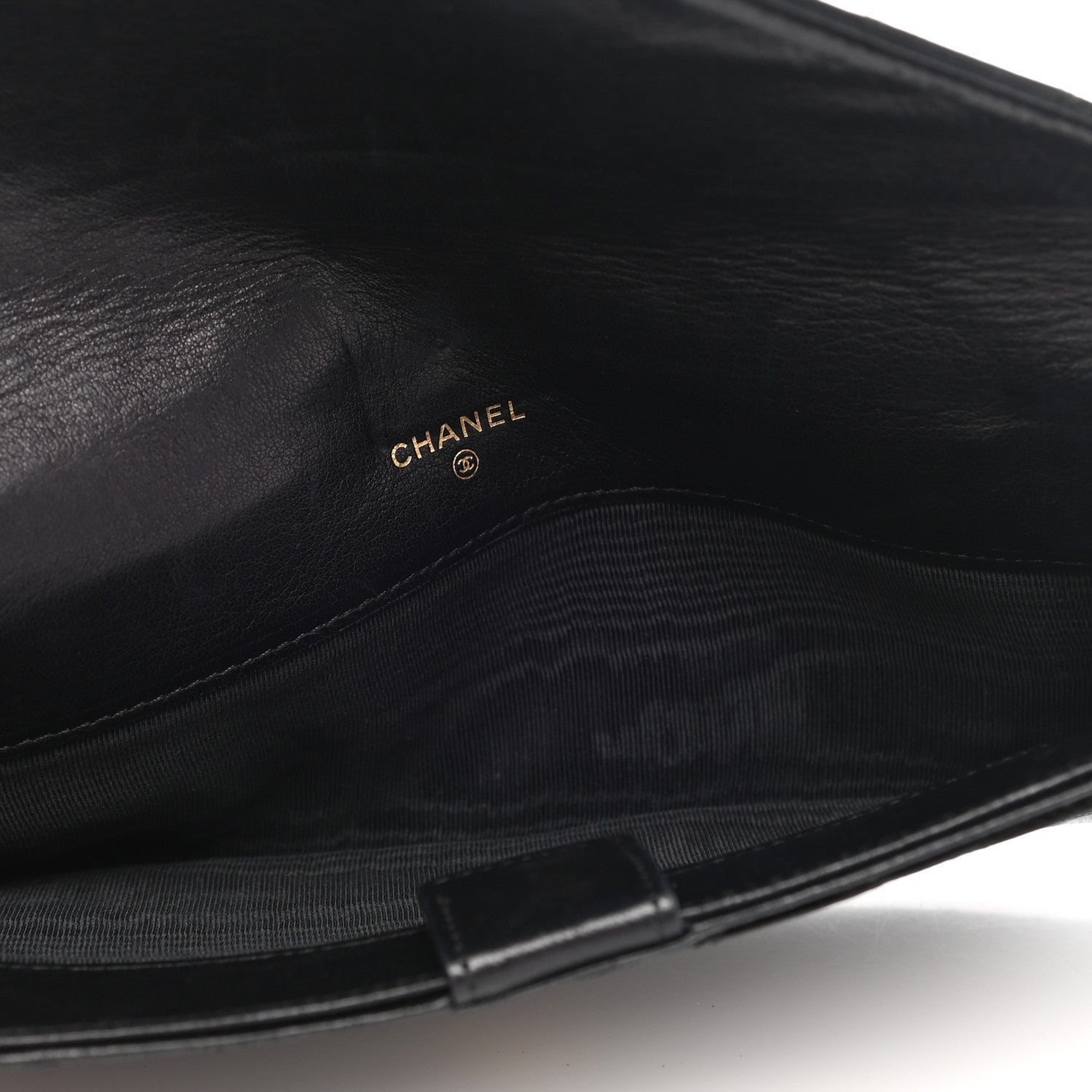 Chanel Lambskin Diamond Stitched Envelope Long Flap Wallet Black 5 of 8