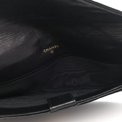 Chanel Lambskin Diamond Stitched Envelope Long Flap Wallet Black 5 of 8