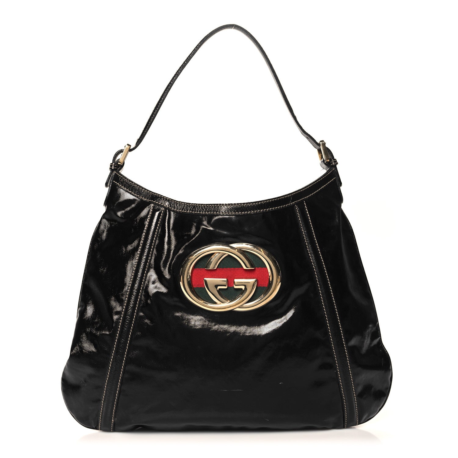 Gucci Dialux Medium Britt Shoulder Bag Black 1 of 14