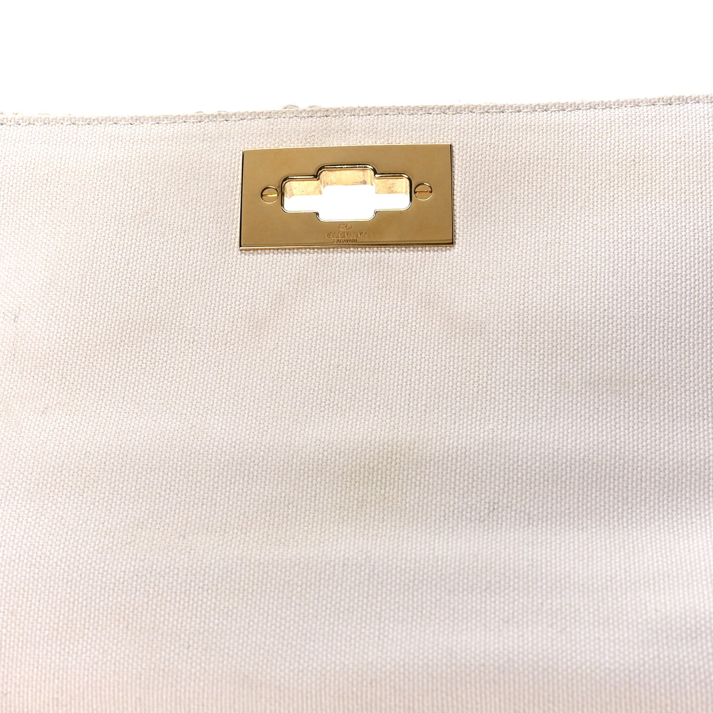Knit Large Roman Stud Shoulder Bag Ecru