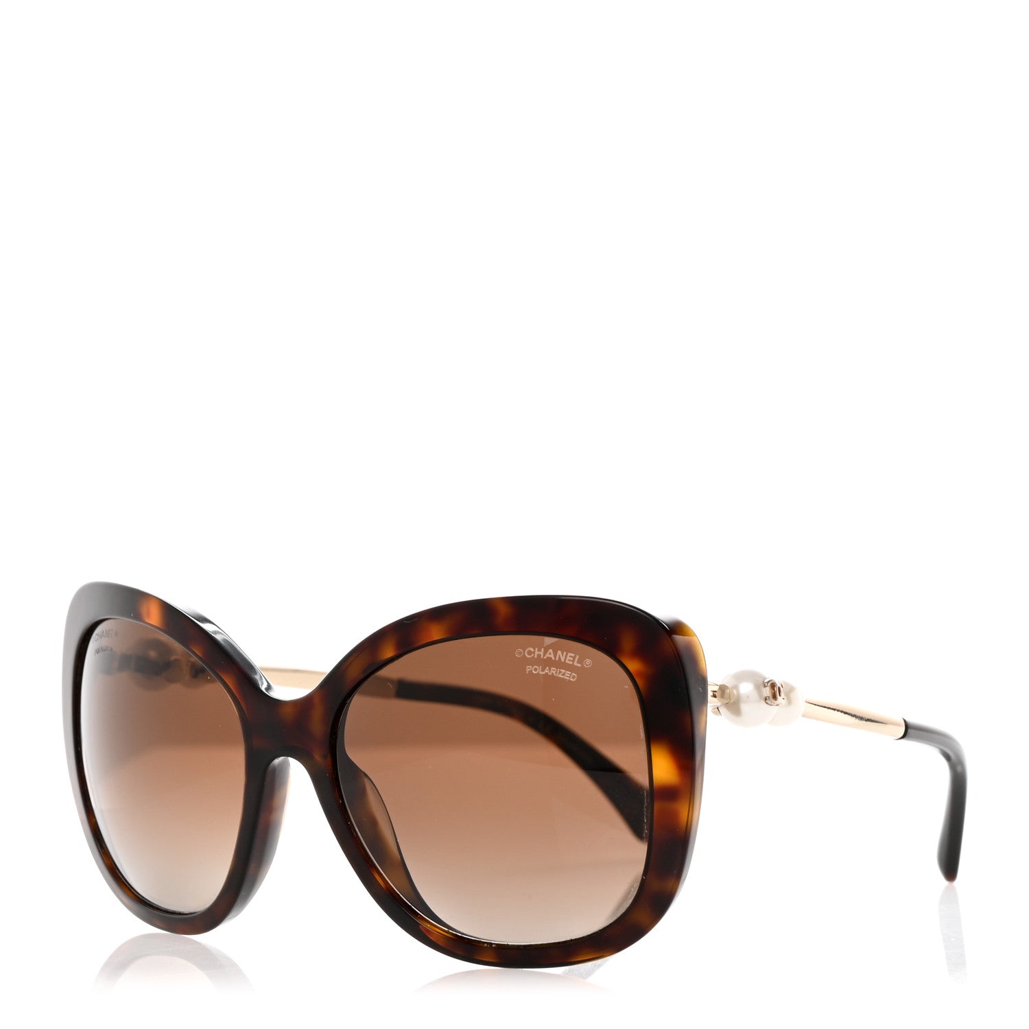 Chanel Acetate Polarized Butterfly Winter Pearl Sunglasses 5339
