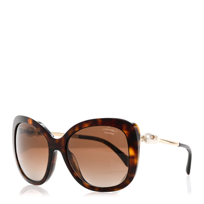 Chanel Acetate Polarized Butterfly Winter Pearl Sunglasses 5339-H-A Tortoise 1 of 8
