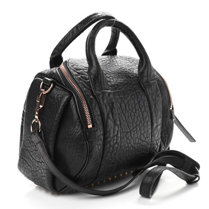 Alexander Wang Pebbled Lambskin Mini Rockie Black Rose Gold Hardware 3 of 9