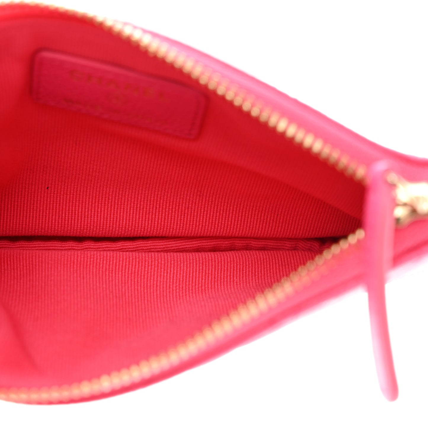 Caviar Quilted Small Cosmetic Case Fuchsia