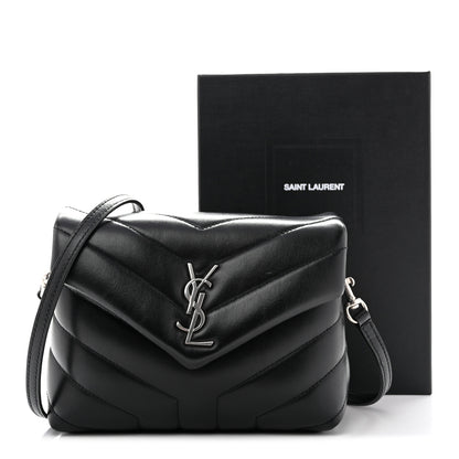 Saint Laurent Calfskin Y Quilted Monogram Toy Loulou Crossbody Bag Black 13 of 13