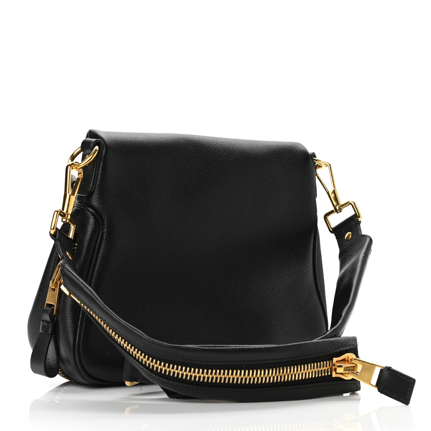 Grained Calfskin Medium Jennifer Crossbody Bag Black
