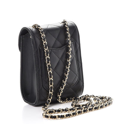 Chanel Lambskin Quilted Extra Mini Wallet On Chain WOC Black 4 of 10