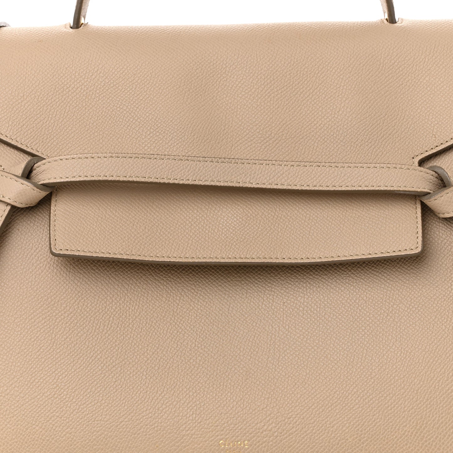 Grained Calfskin Mini Belt Bag Light Taupe