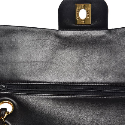 Chanel Lambskin Quilted Medium Double Flap Black 10 of 12