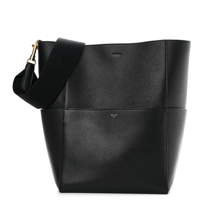 Celine Soft Grained Calfskin Sangle Bucket Bag Black 1 of 13