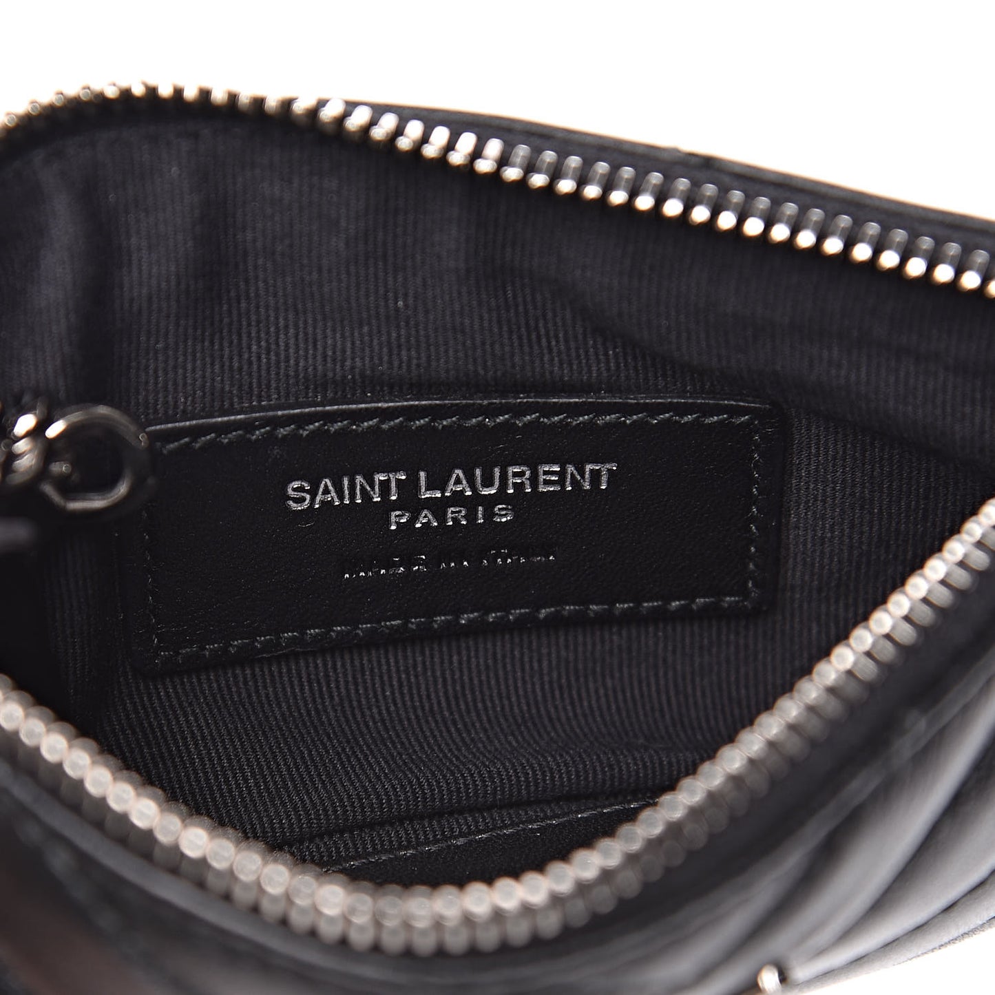Calfskin Matelasse Monogram Key Pouch Black