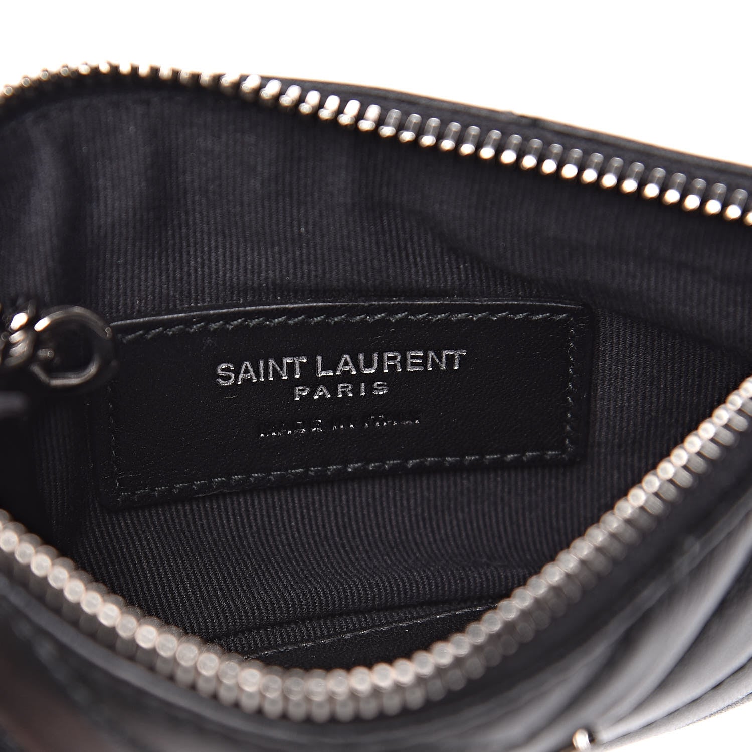 Saint Laurent Calfskin Matelasse Monogram Key Pouch Black 6 of 7