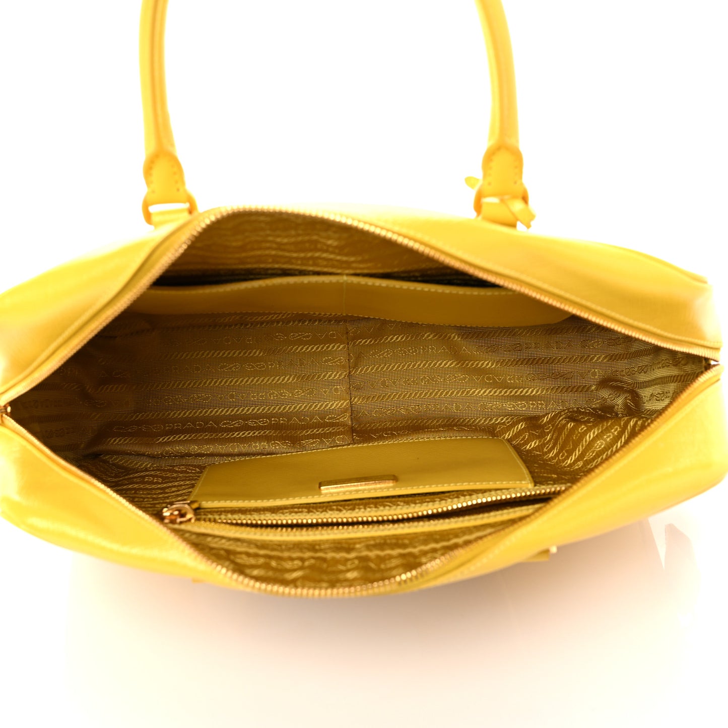 Saffiano Vernice Floral Bauletto Bag Girasole