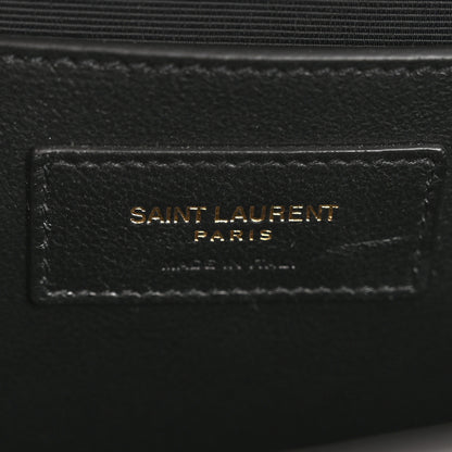 Saint Laurent Grain De Poudre Textured Mixed Matelasse Medium Triquilt Monogram Satchel Storm 6 of 11