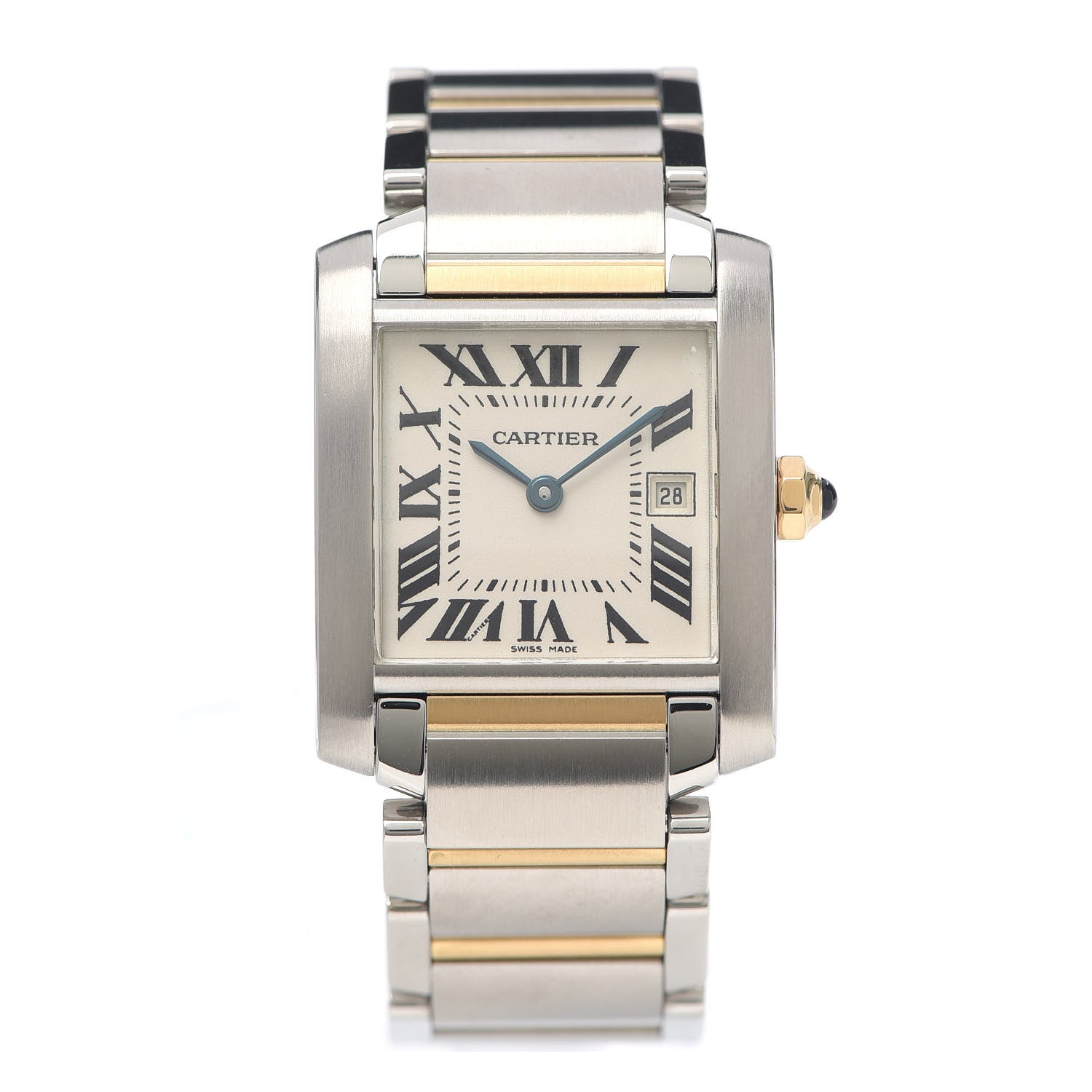 Cartier Stainless Steel 18K Yellow Gold 25mm Tank Francaise Quartz Watch 1 of 4