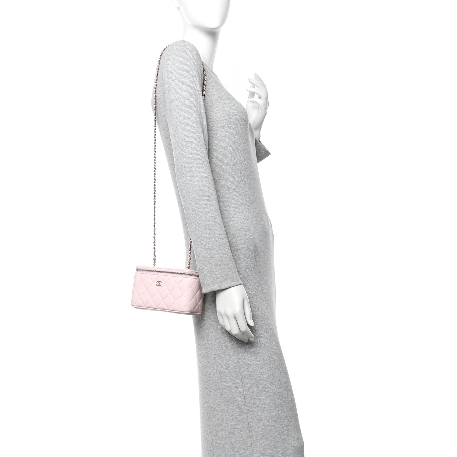 Chanel Caviar Quilted Small Vanity Case With Chain Light Pink 2 of 11
