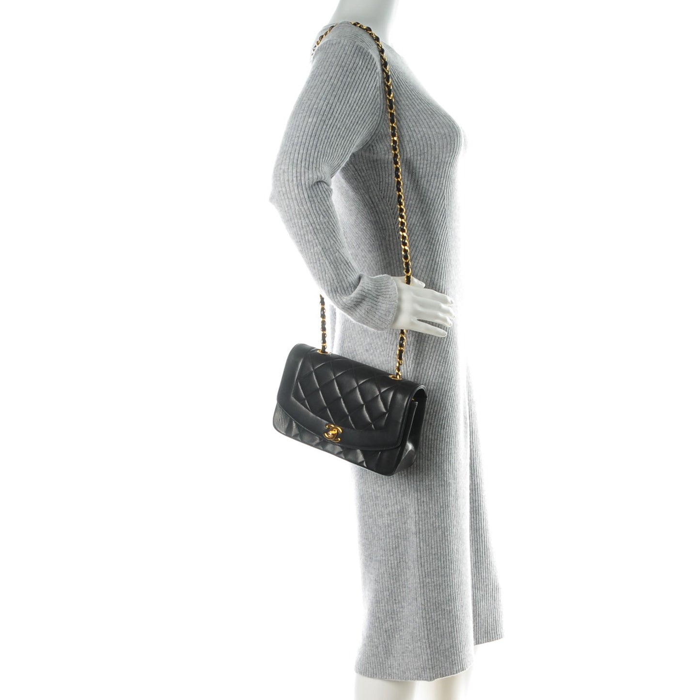 Lambskin Quilted Small Single Flap Black
