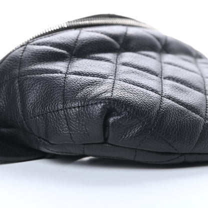 Chanel Grained Calfskin Quilted Waist Belt Bag Black 10 of 14