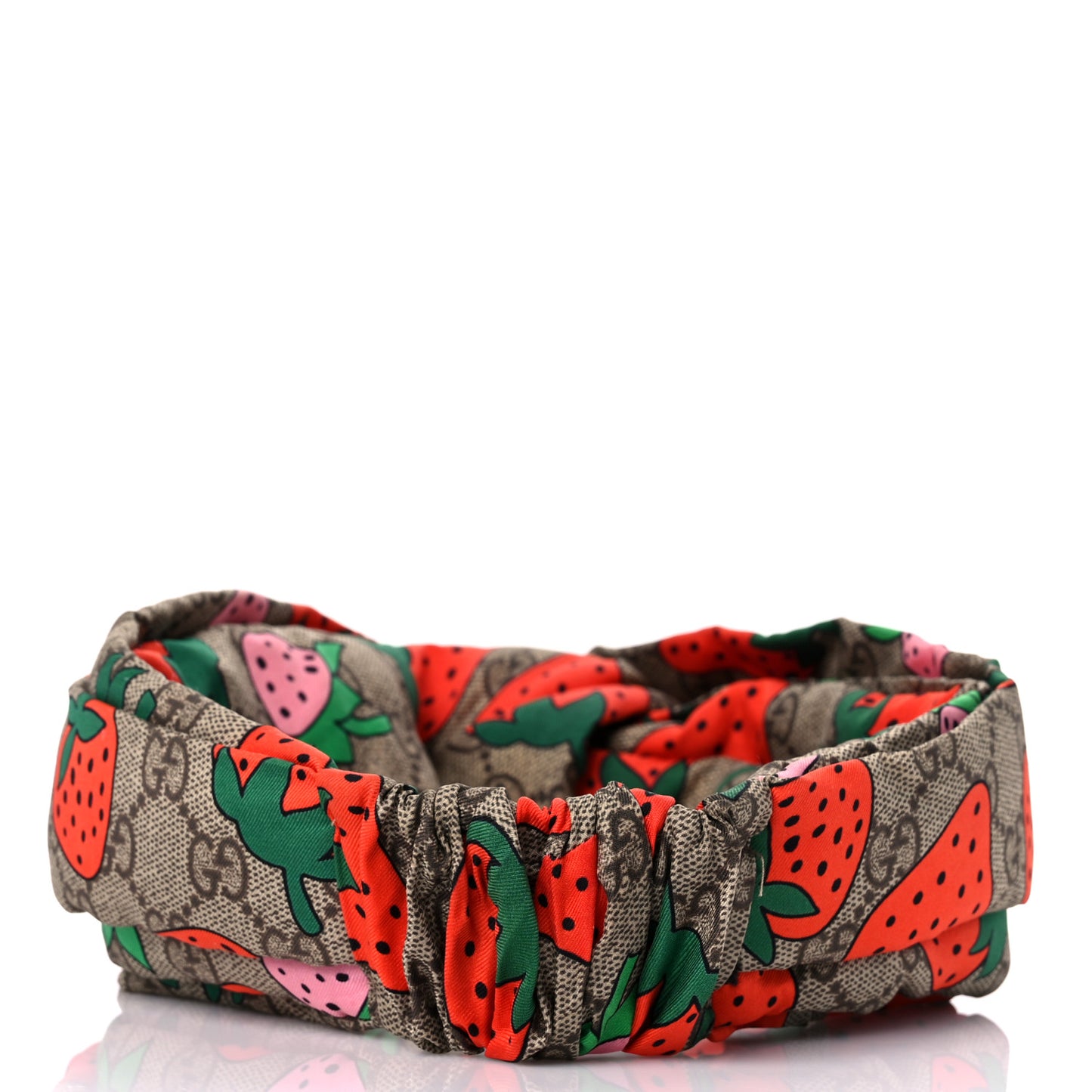 Silk Monogram Strawberry Print Headband M