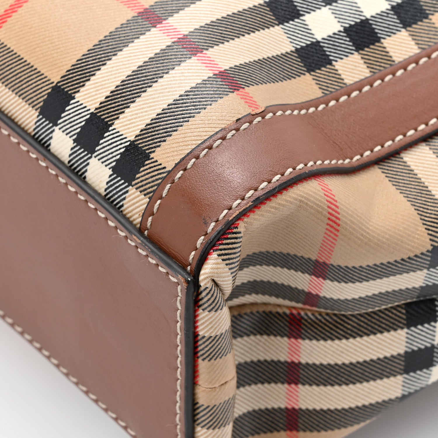 Burberry Vintage Check Calfskin Kane Tote Bag Beige Brown 18 of 18