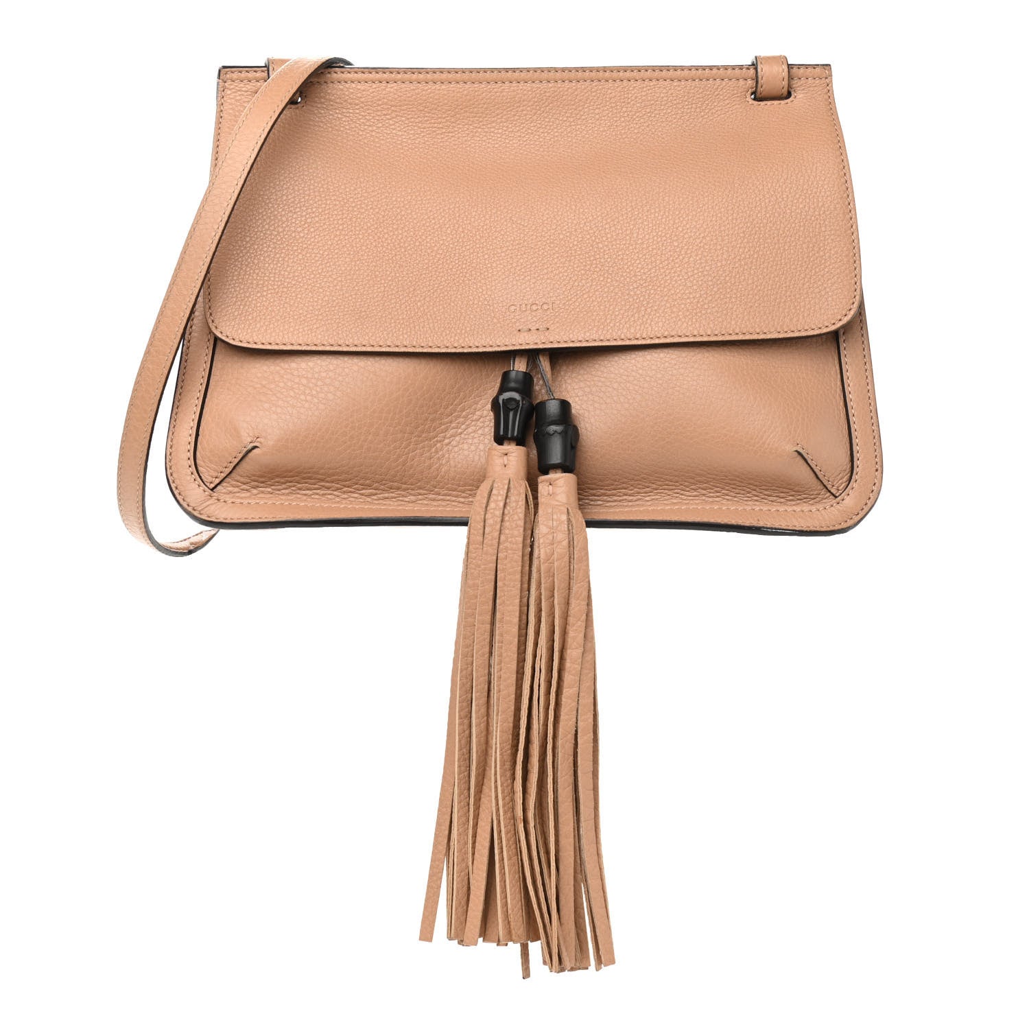 Gucci Cellarius Calfskin Medium Bamboo Daily Flap Shoulder Bag Camelia 1 of 10