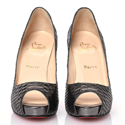 Christian Louboutin Snakeskin Very Prive 120 Pumps 38.5 Anthracite 2 of 10
