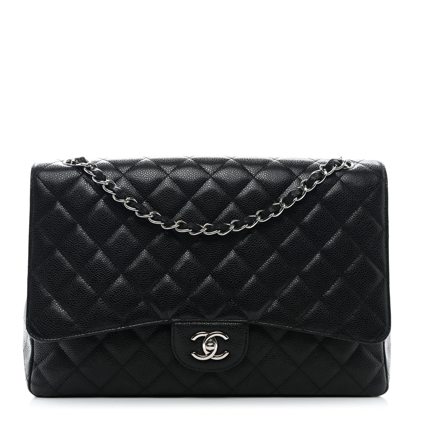 Caviar Quilted Maxi Single Flap Black